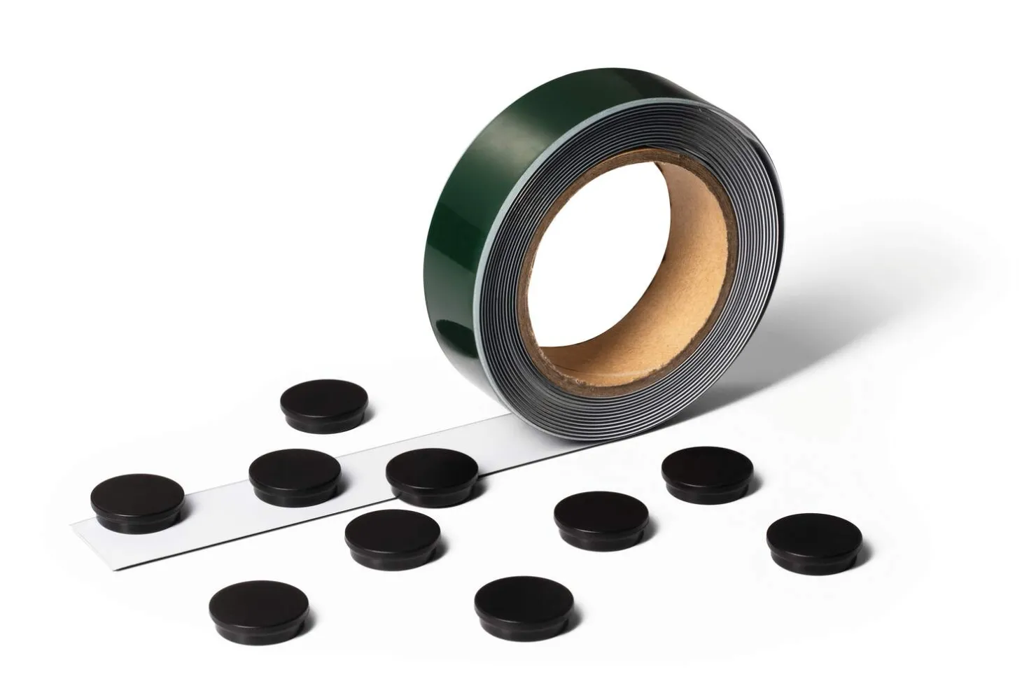 Magnettejp Durable Självhäftande, 5 m metallband, 10 magneter