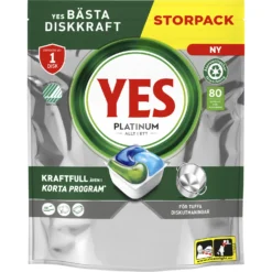 Maskindisktabletter Yes Platinum All In One, 80 st