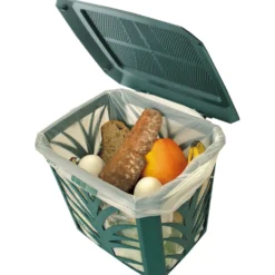 Matavfallsbehållare BioBag Maxair, ventilerad, 6 liter, grön
