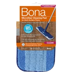 Mikrofibermopp Bona Cleaning Pad, tvättbar 300 gånger, kardborrefäste