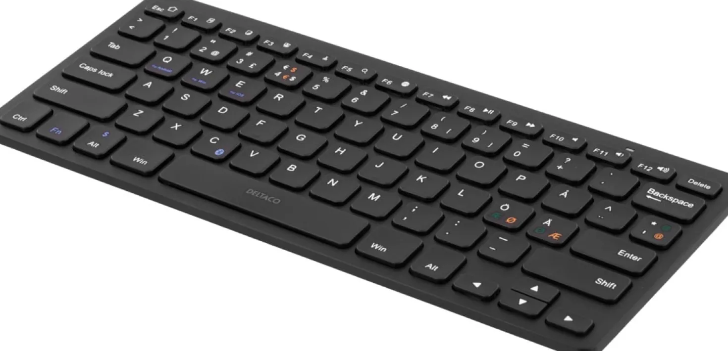 Minitangentbord Deltaco TB-631 Bluetooth, dämpade tangenter, svart