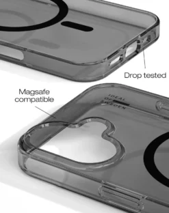 Mobilskal IDEAL OF SWEDEN MagSafe iPhone 16, genomskinlig tonad svart