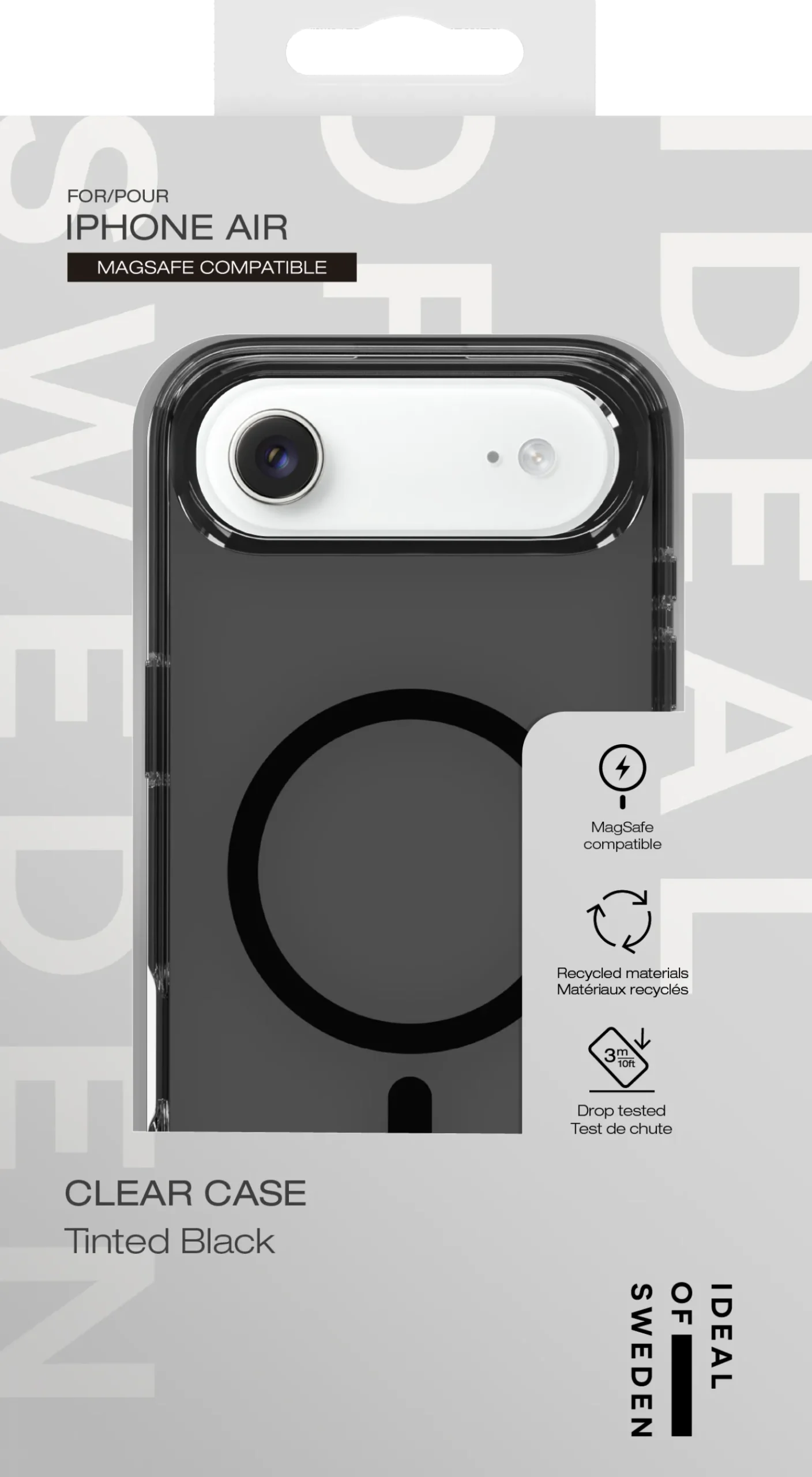 Mobilskal IDEAL OF SWEDEN MagSafe iPhone Air, genomskinlig svart