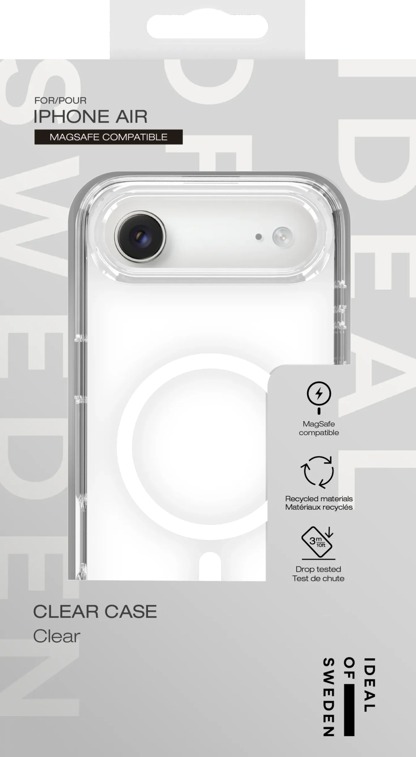 Mobilskal IDEAL OF SWEDEN MagSafe iPhone Air, transparent, droppskydd 3m