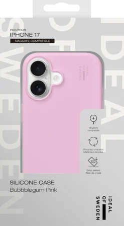 Mobilskal IDEAL OF SWEDEN MagSafe iPhone 17, silikon, bubblegum rosa