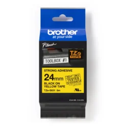 Märkband Brother TZe-S651 Extra stark, 24 mm, svart/gul, 8 m