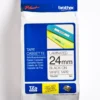 Märkband Brother TZe251 Svart på vit, 24mm x 8m