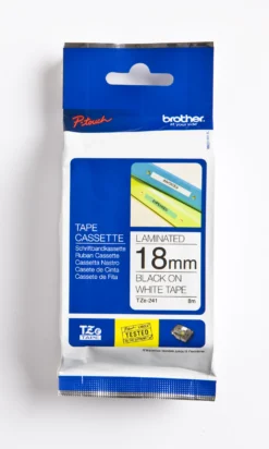 Märkband Brother TZe241, svart på vit, 18 mm x 8 m