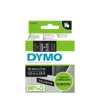 Märkband Dymo D1, 12mm, vit/svart, 7m