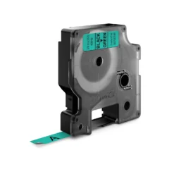 Märkband Dymo D1 Svart/Grön, 9mm x 7m