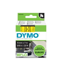Märkband Dymo D1 Svart/Gul, 9mm x 7m
