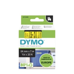 Märkband Dymo D1 Svart/Gul, 24mm x 7m