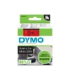 Märkband Dymo D1 svart på röd, 9mm x 7m