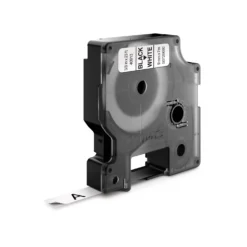 Märkband Dymo D1 Svart på Vit, 9mm, polyester, permanent
