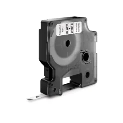 Märkband Dymo D1 Svart på vit, 6mm x 7m