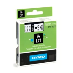 Märkband Dymo D1 Svart/Transparent, 9mm x 7m