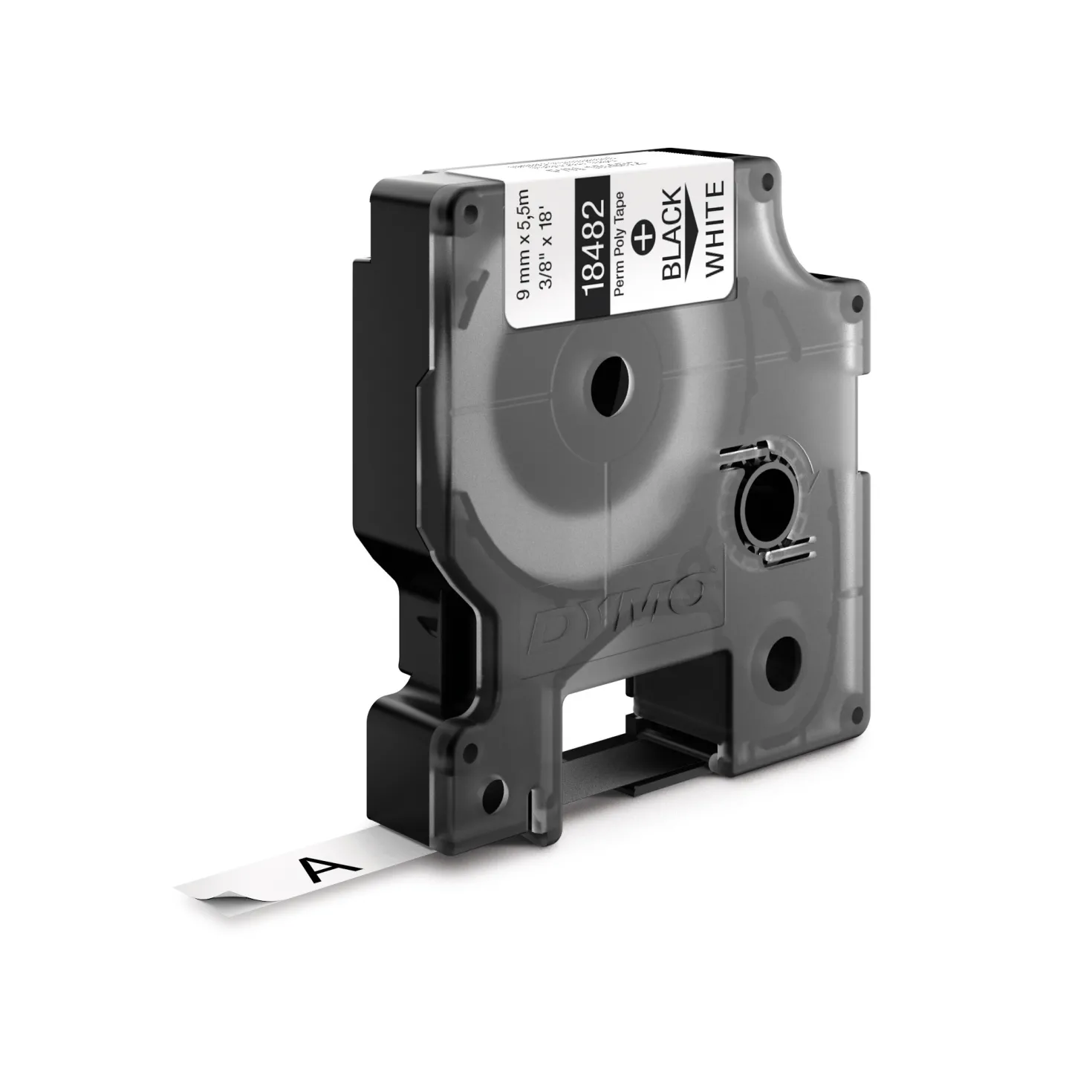Märkband Dymo Rhino Ind Polyester, svart/vit, 9 mm