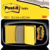 Märkflik Post-it Index 680 Gul, repositionerbar, 2x