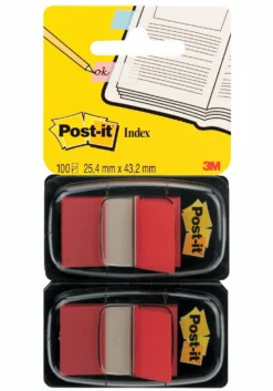 Märkflik Post-it Index 680 Röd, 2-pack