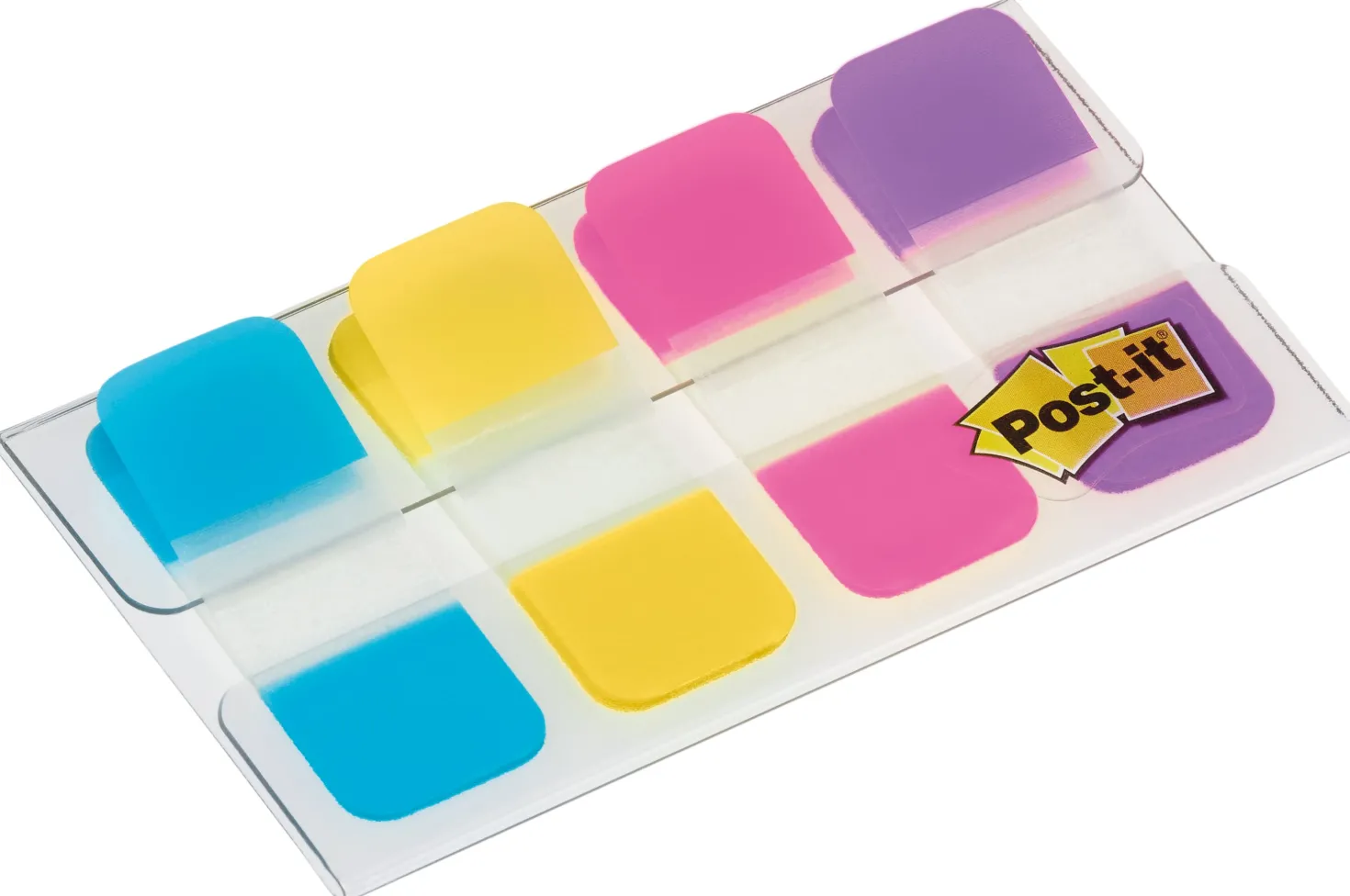Märkflik Post-it Index Strong, blå grön röd lila, 4 färger