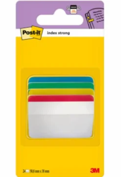 Märkflik Post-it Strong Index, 4 färger, 50,8 x 38,1 mm