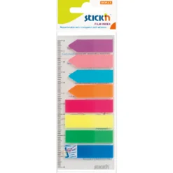 Märkflik Stick n PP, 45x12mm, 8 färger, med linjal