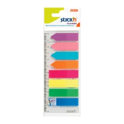 Märkflik Stick n PP, 45x12mm, 8 färger, med linjal