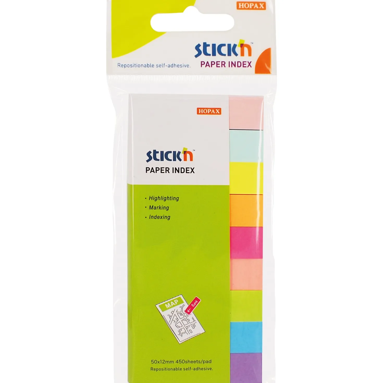 Märkflik Stick n Rainbow, 50x12 mm, 9 färger