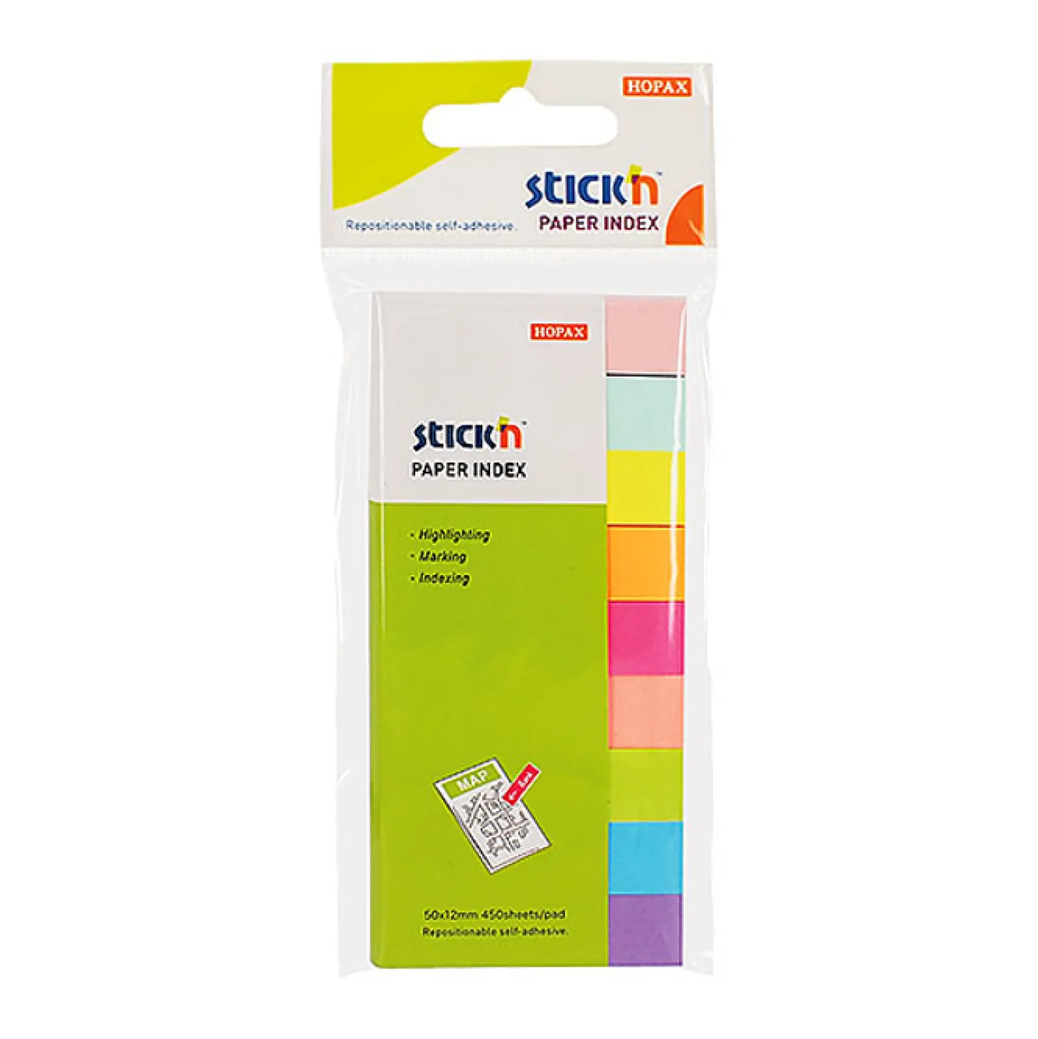 Märkflik Stick n Rainbow, 50x12 mm, 9 färger