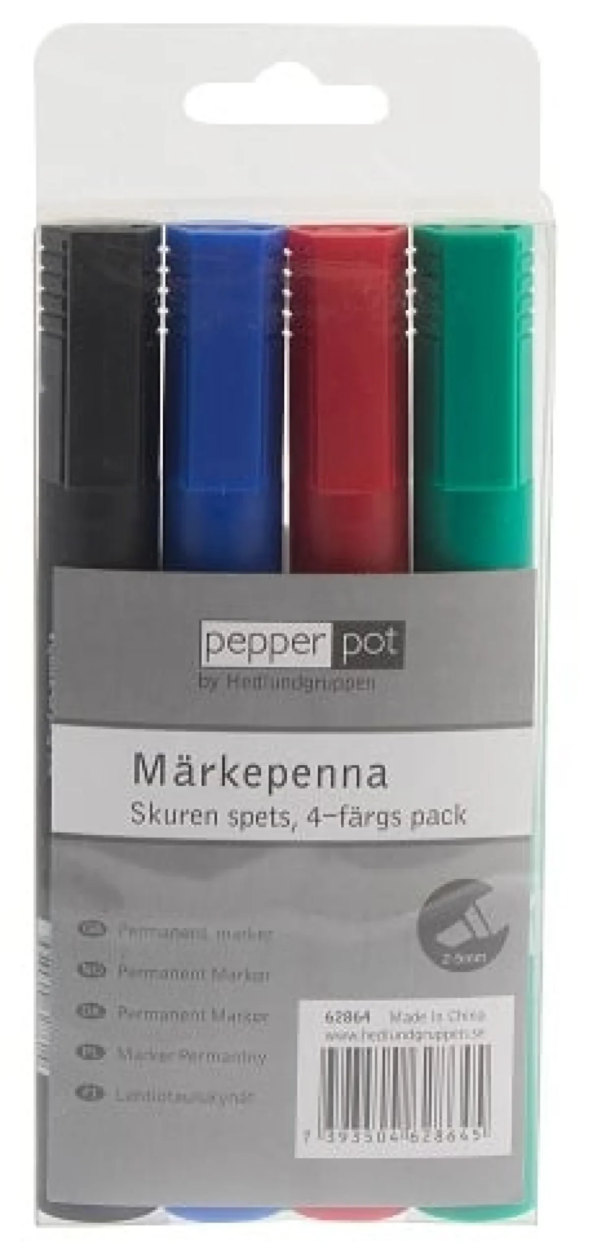 Märkpenna Actual Skuren spets, permanent, 4-set blandade färger