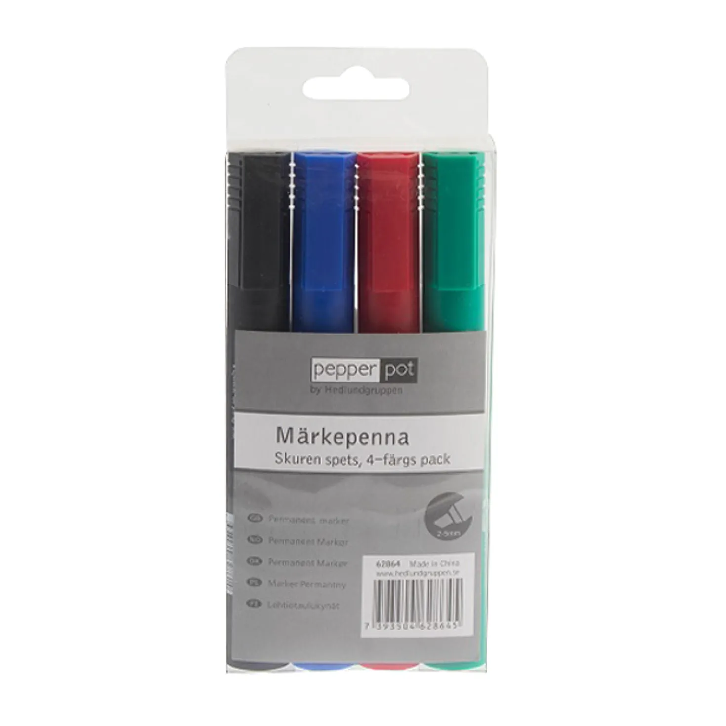 Märkpenna Actual Skuren spets, permanent, 4-set blandade färger