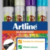 Märkpenna Artline Glassboard, vattenbaserad, 2 mm, 4-pack