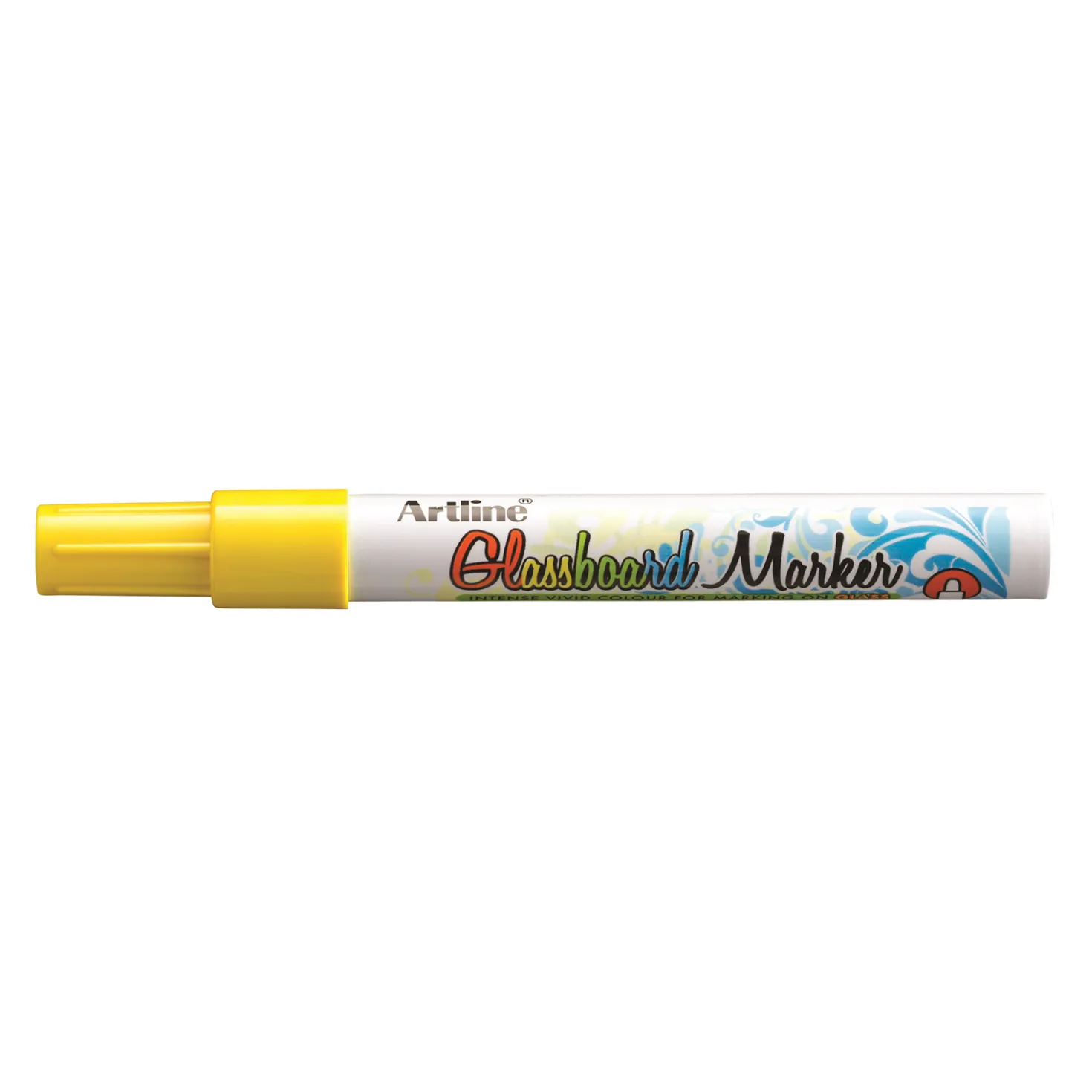 Märkpenna Artline Glassboard, fluorescerande gul, 2 mm rund spets