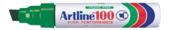 Märkpenna Artline 100, grön, snedspets 7,5–12 mm, påfyllningsbar