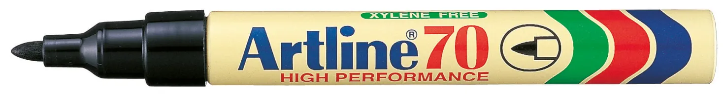 Märkpenna Artline 70 Permanent, svart, 1,5 mm rund spets, påfyllningsbar
