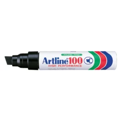 Märkpenna Artline 100, permanent, vinklad spets, svart