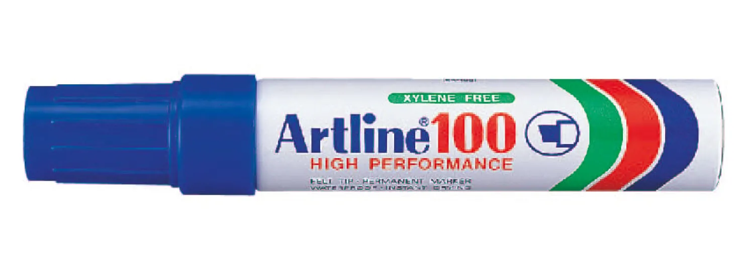 Märkpenna Artline 100, snedskuren spets, 7,5–12 mm, blå