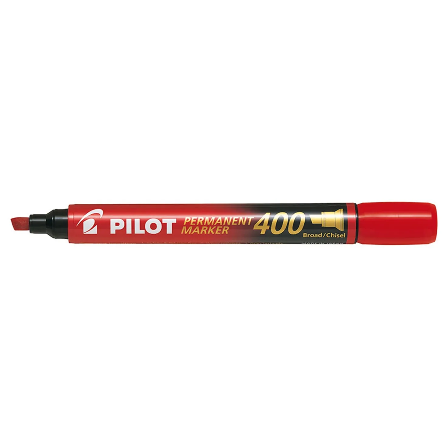 Märkpenna Pilot 400 Permanent, röd, snedskuren spets 2-5 mm