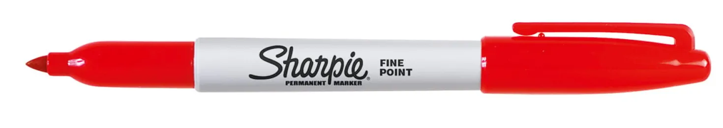 Märkpenna Sharpie Fine Permanent, röd, fin spets