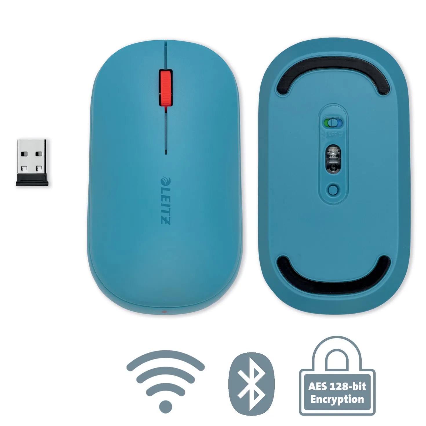 Mus Leitz Cosy Trådlös, Bluetooth, blå
