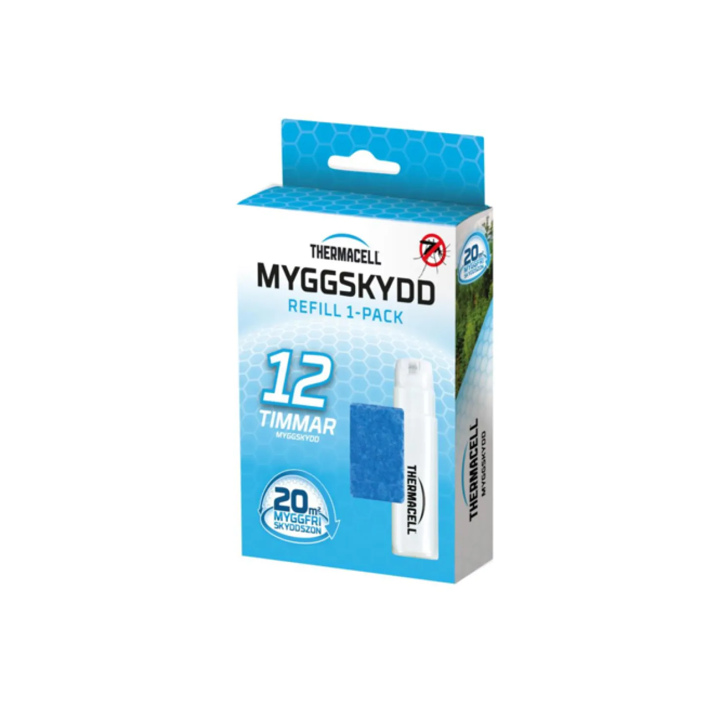 Myggskydd Refill Thermacell 1-Pack, 1 gaspatron, 3 mattor, 12 tim