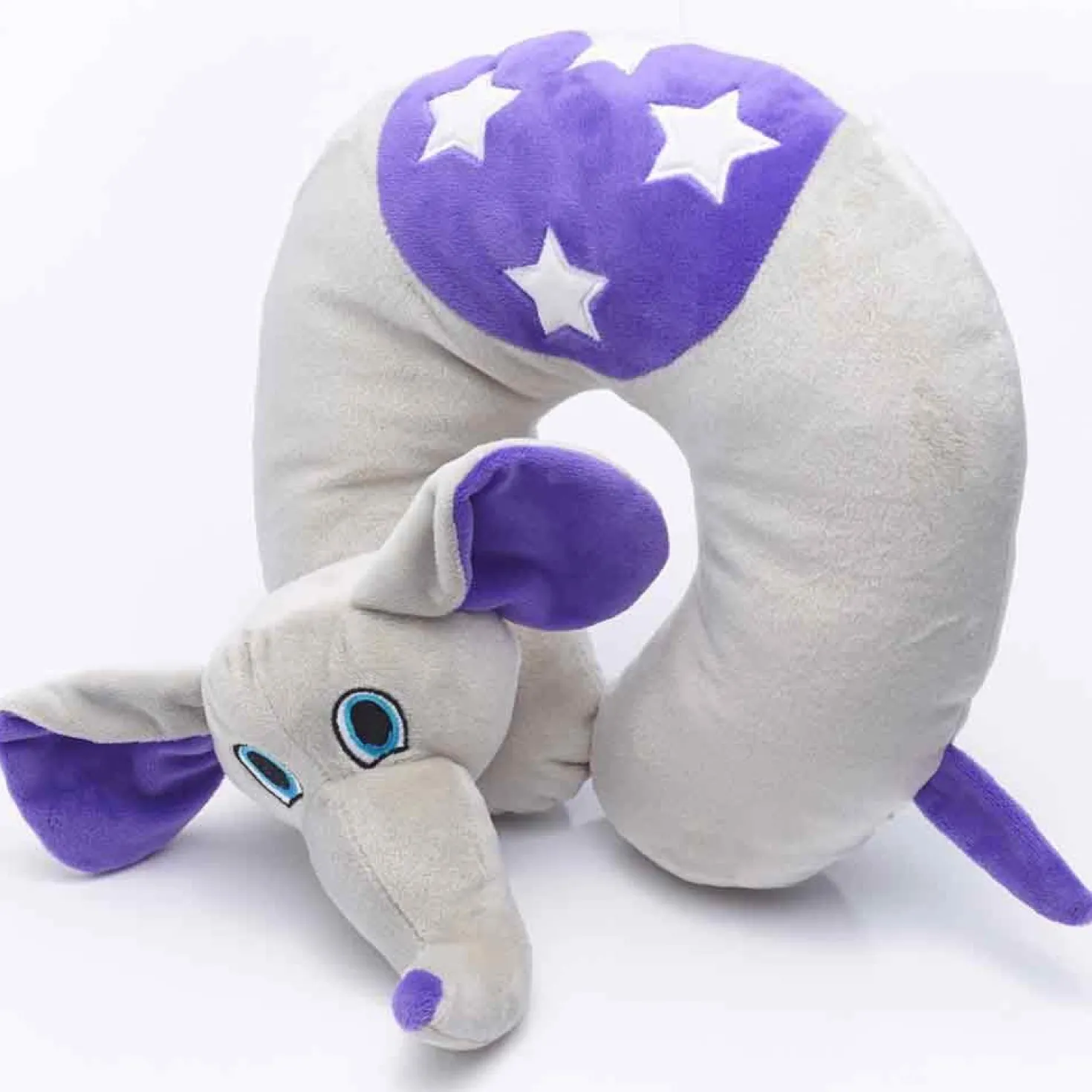 Nackkudde Travelblue Flappy the Elephant, med resväska, elefantdesign