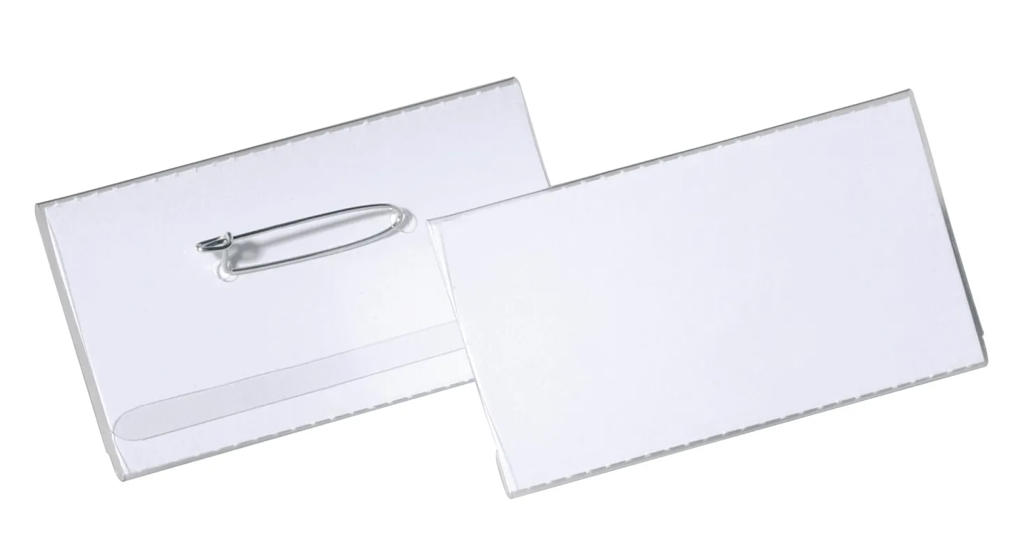 Namnskylt Durable med nål, 75x40 mm, 100 st