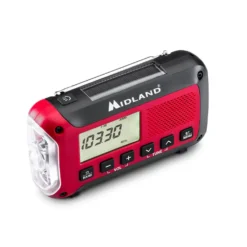 Nödradio MIDLAND ER250BT, powerbank 2600mAh, Bluetooth, röd-svart