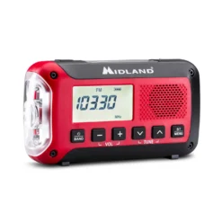 Nödradio MIDLAND ER250BT, powerbank 2600mAh, Bluetooth, röd-svart