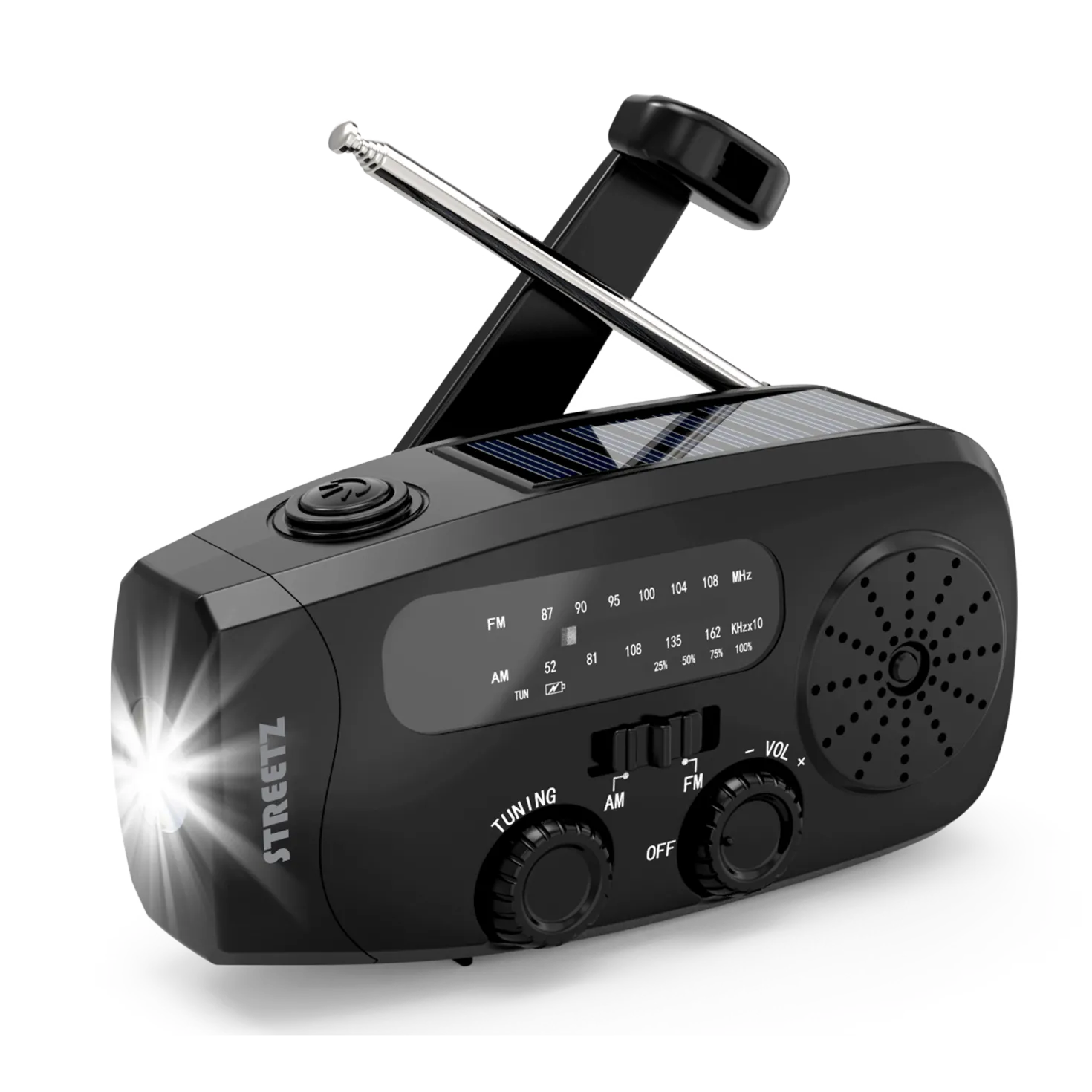 Nödradio Streetz Solar crank svart