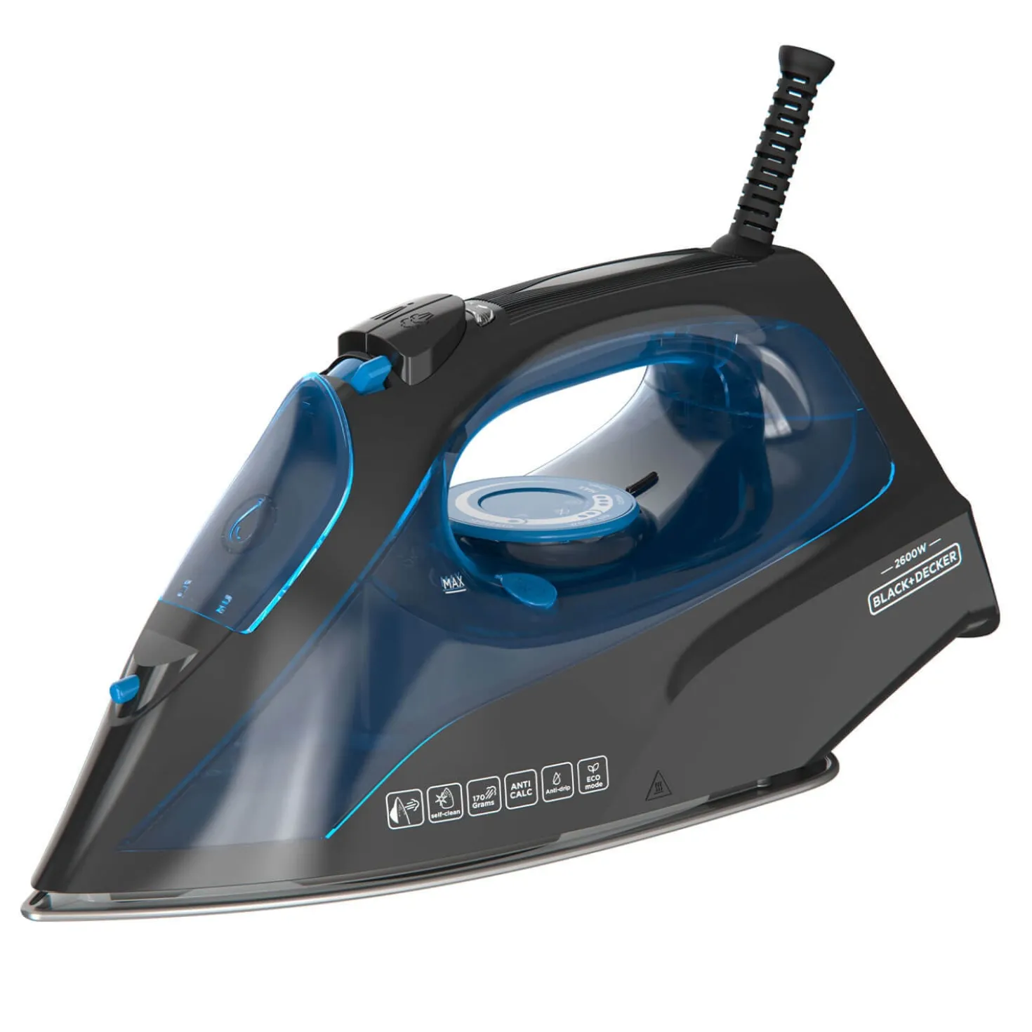 Ångstrykjärn BlackDecker Steam Iron 2600W, 430 ml, blå