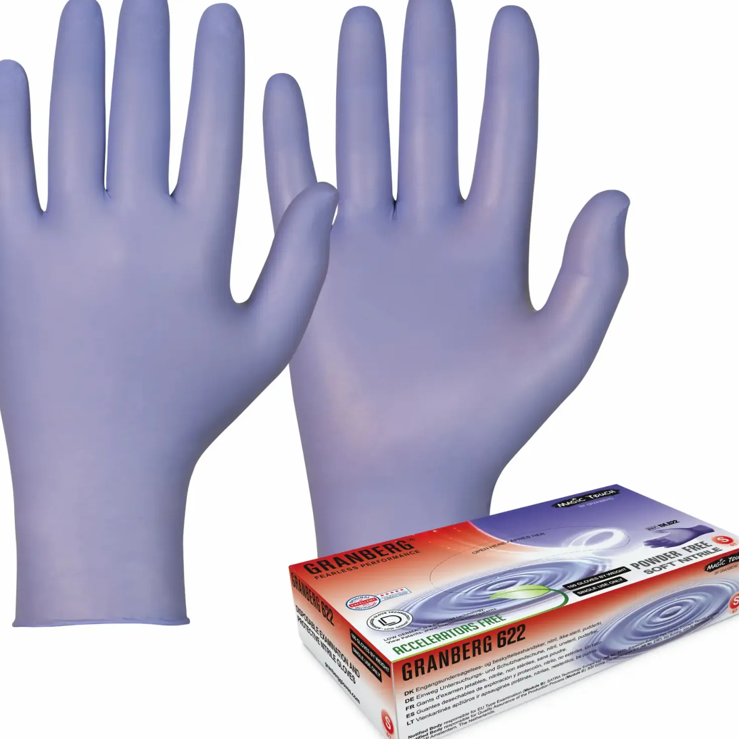 Nitrilhandske Granberg Magic Touch 114.622 Puderfri, indigo, 100 st