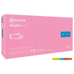 Nitrilhandske Mercator Nitrylex Pink, rosa, latexfri, 100 st