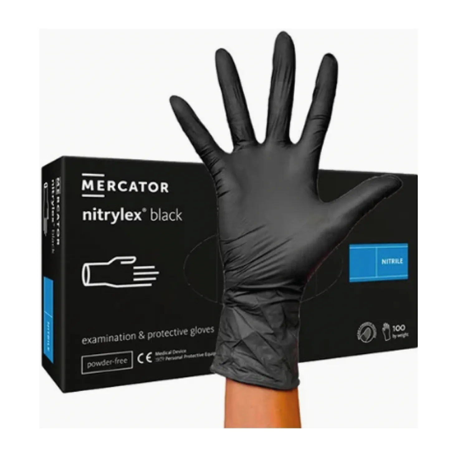Nitrilhandske Mercator Nitrylex Classic, svart, 100 st